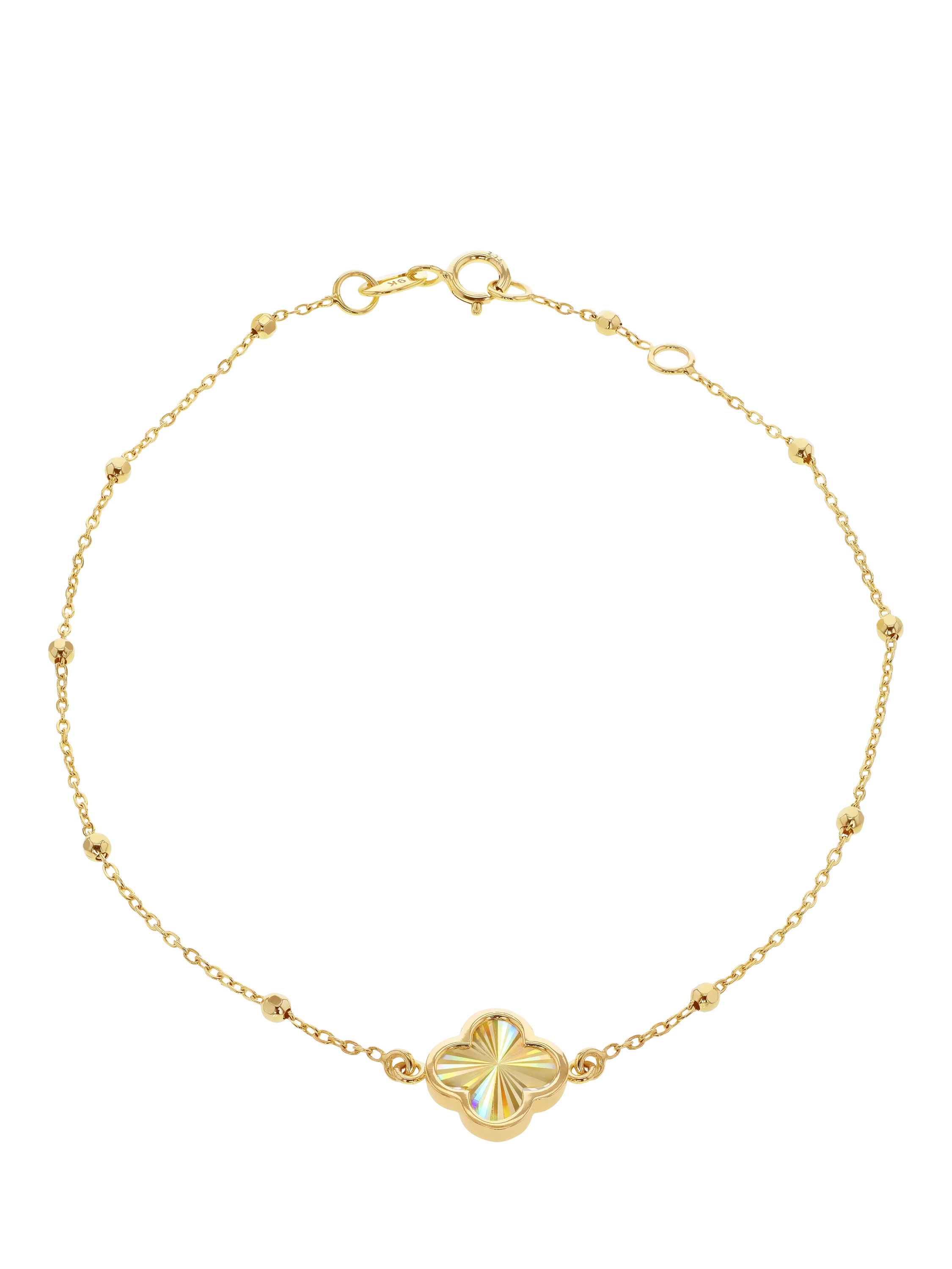 IBB 9ct yellow gold rainbow petal bracelet 18cm - British product