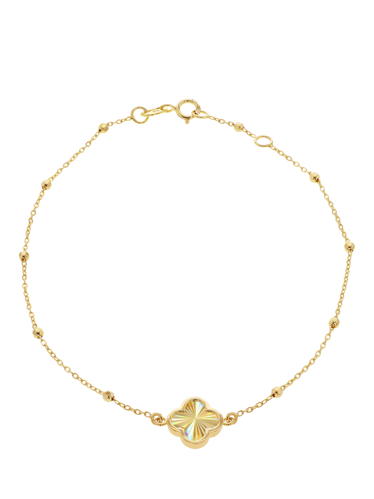 IBB 9ct yellow gold rainbow petal bracelet 18cm - British product