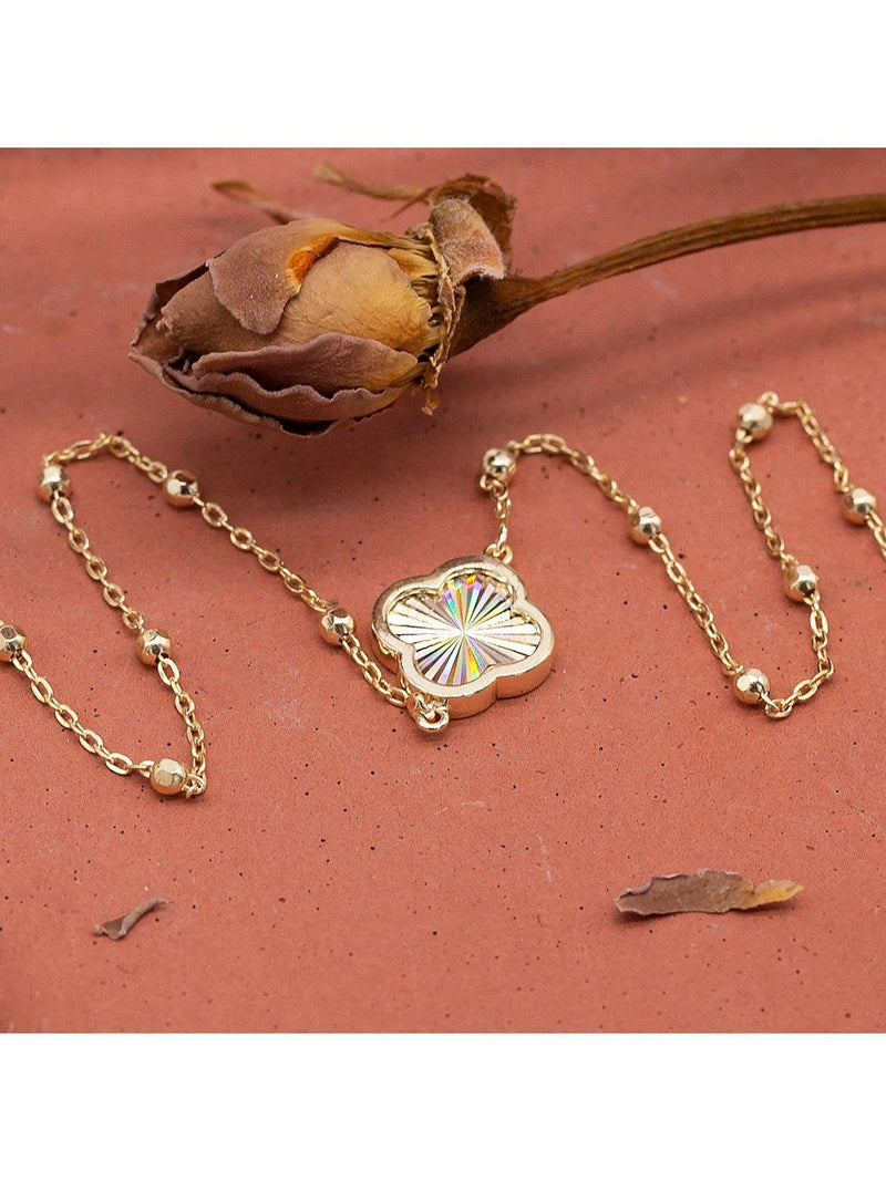 IBB 9ct yellow gold rainbow petal bracelet 18cm - British product