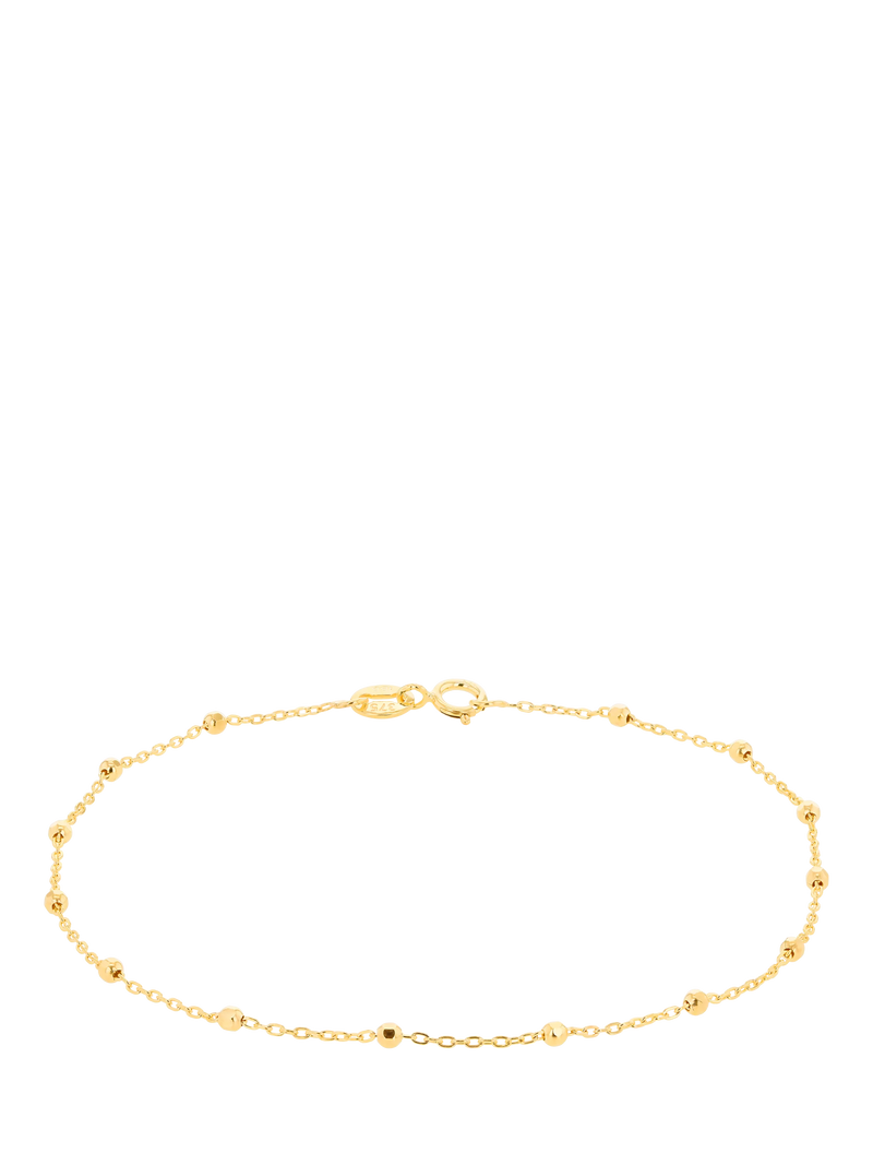 IBB 9ct yellow gold diamond cut ball trace bracelet, UK version