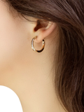 IBB 9ct yellow gold twist CZ creole earrings, UK version
