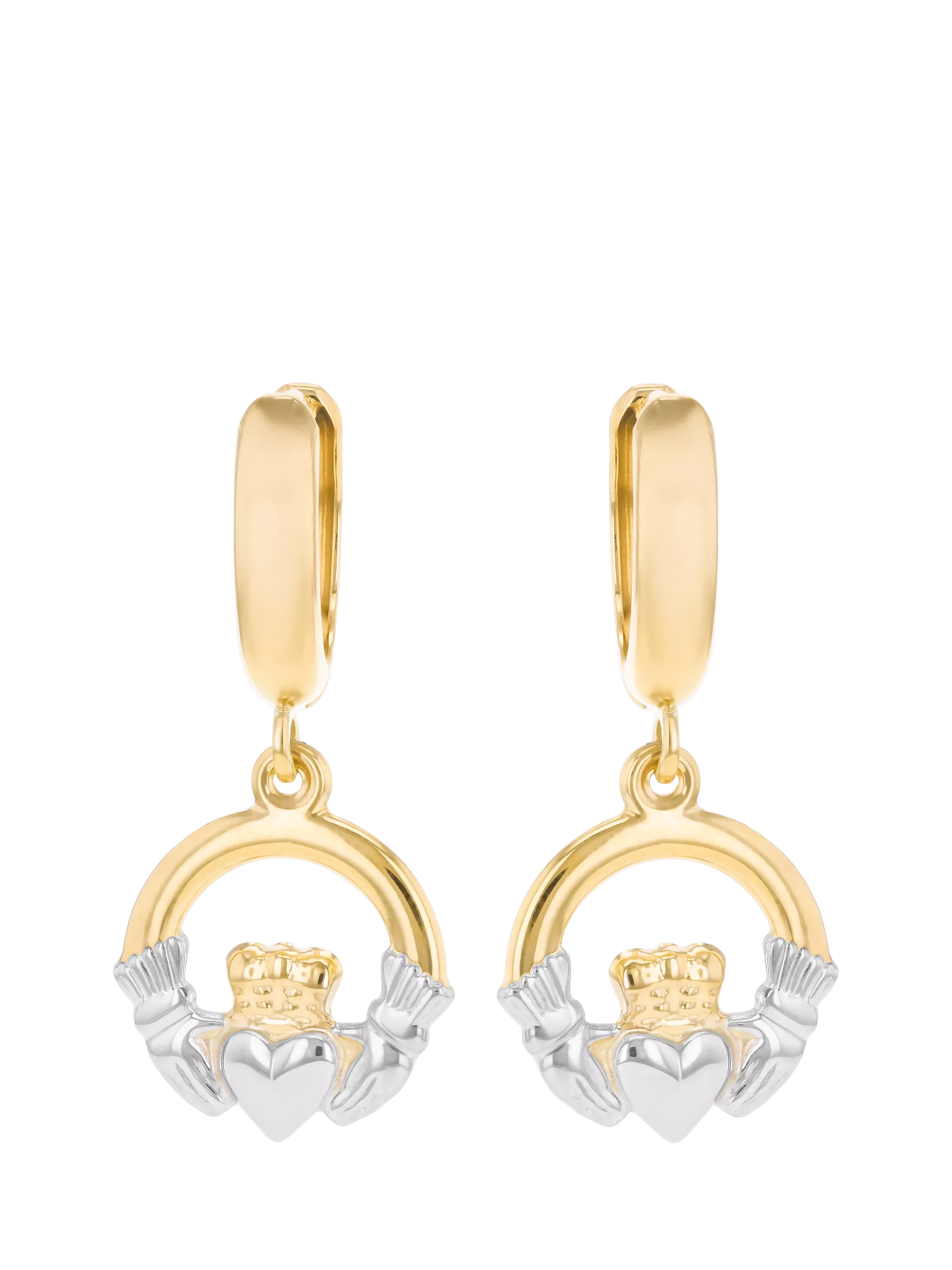 IBB Claddagh drop earrings 9ct yellow gold - British product
