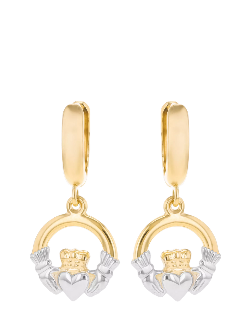 IBB Claddagh drop earrings 9ct yellow gold - British product
