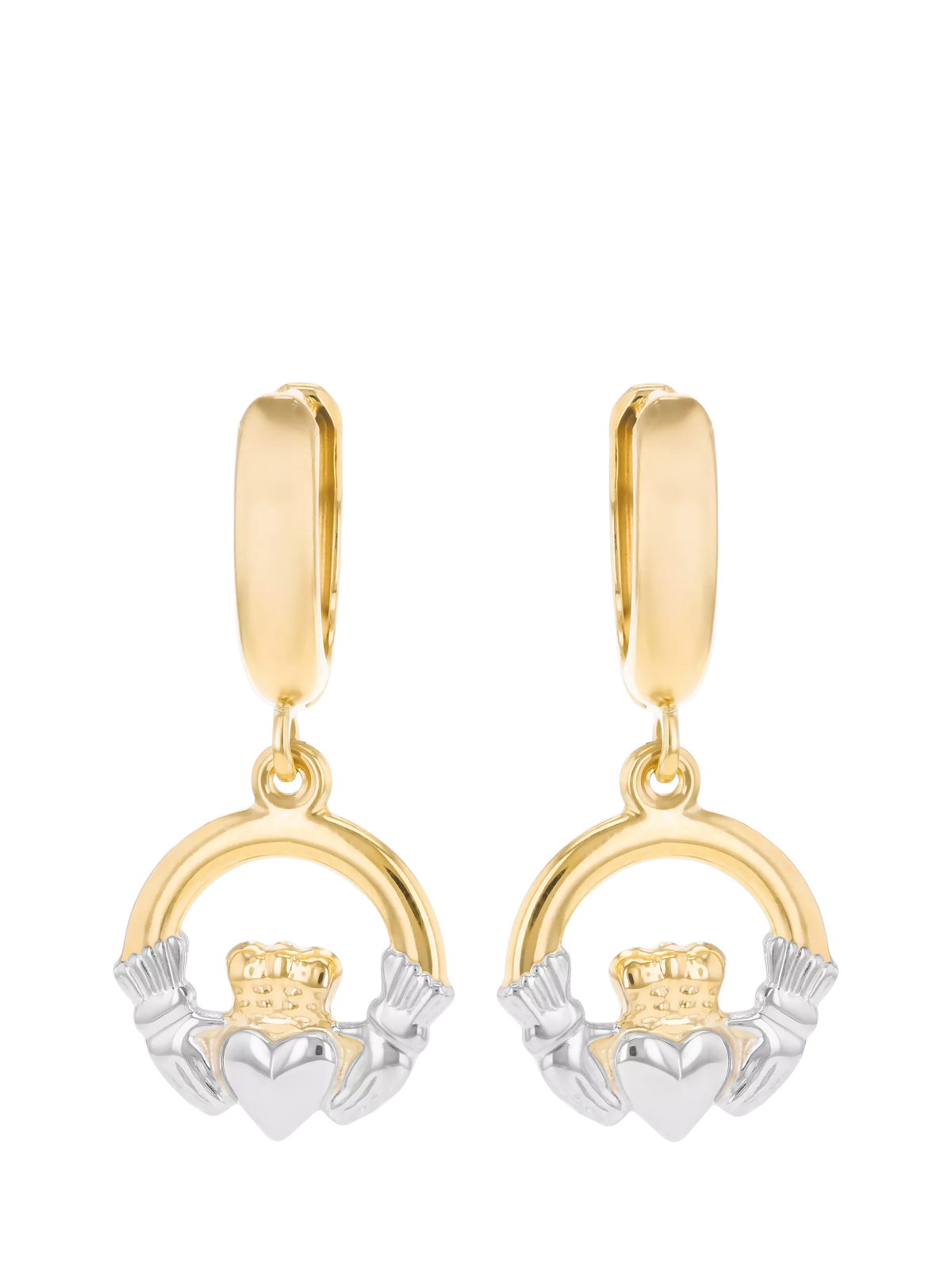 IBB Claddagh drop earrings 9ct yellow gold - British product