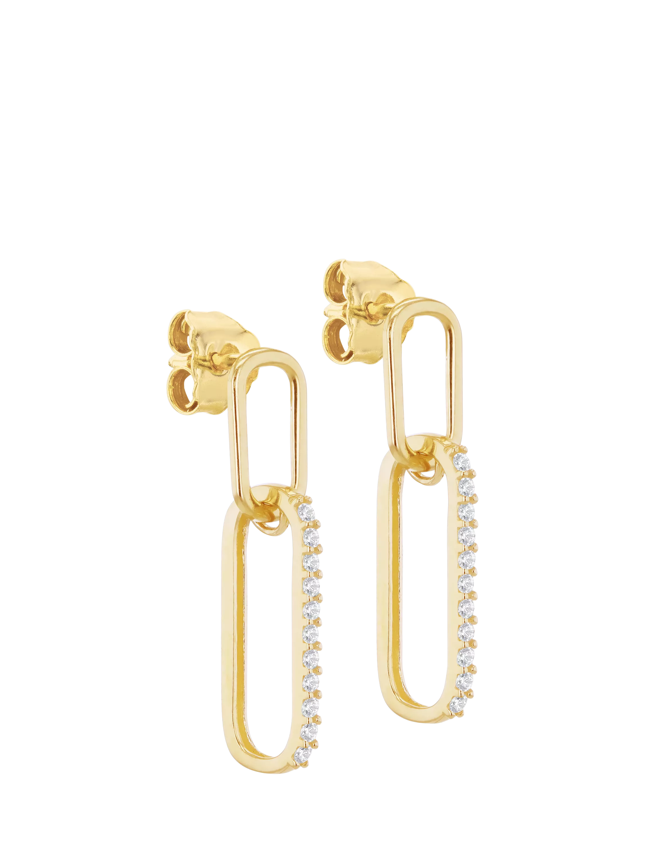 IBB gold drop earrings with cubic zirconia, UK version