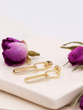 IBB gold drop earrings with cubic zirconia, UK version