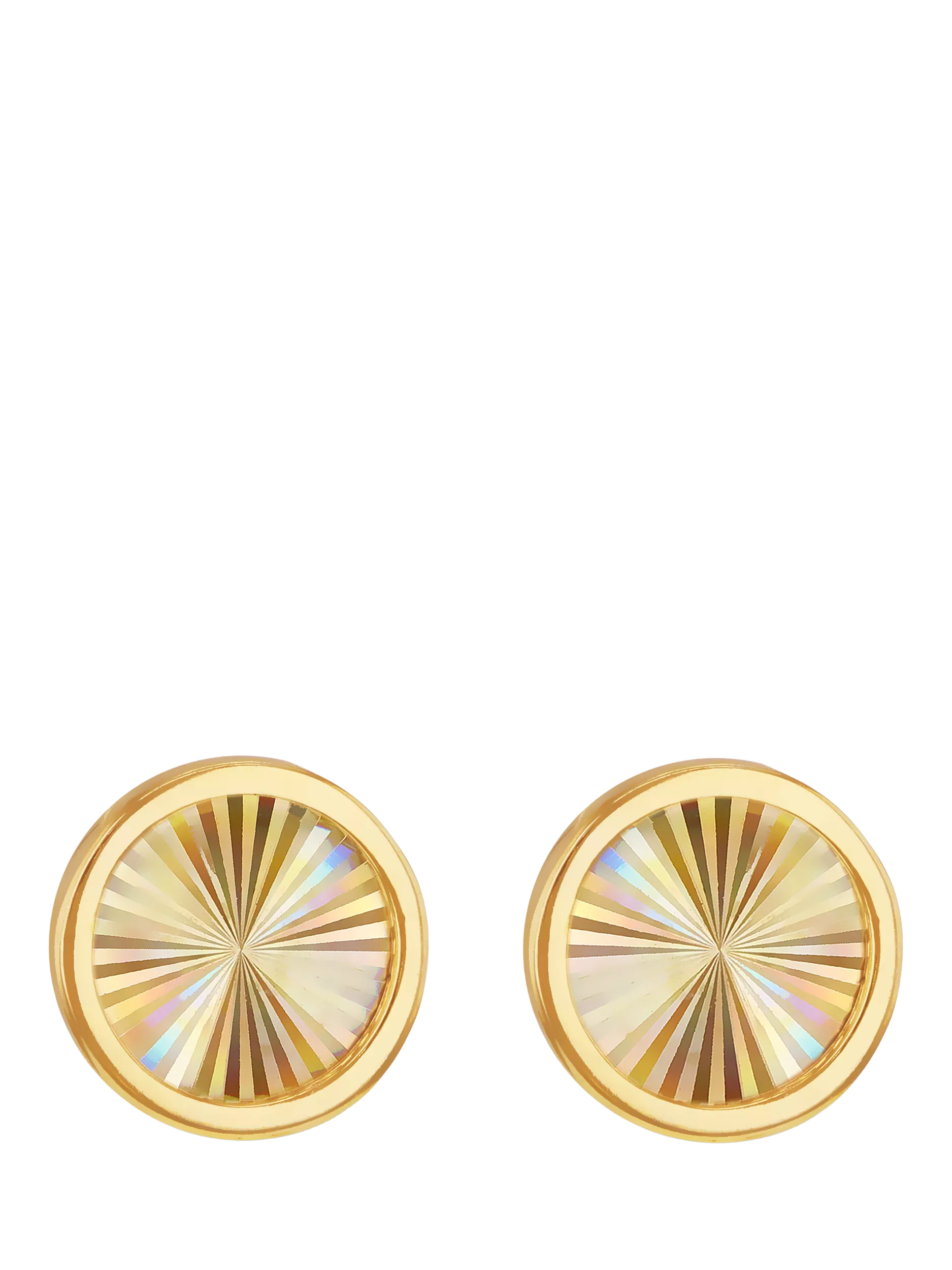 IBB 9ct yellow gold rainbow circle stud earrings, imported from the UK