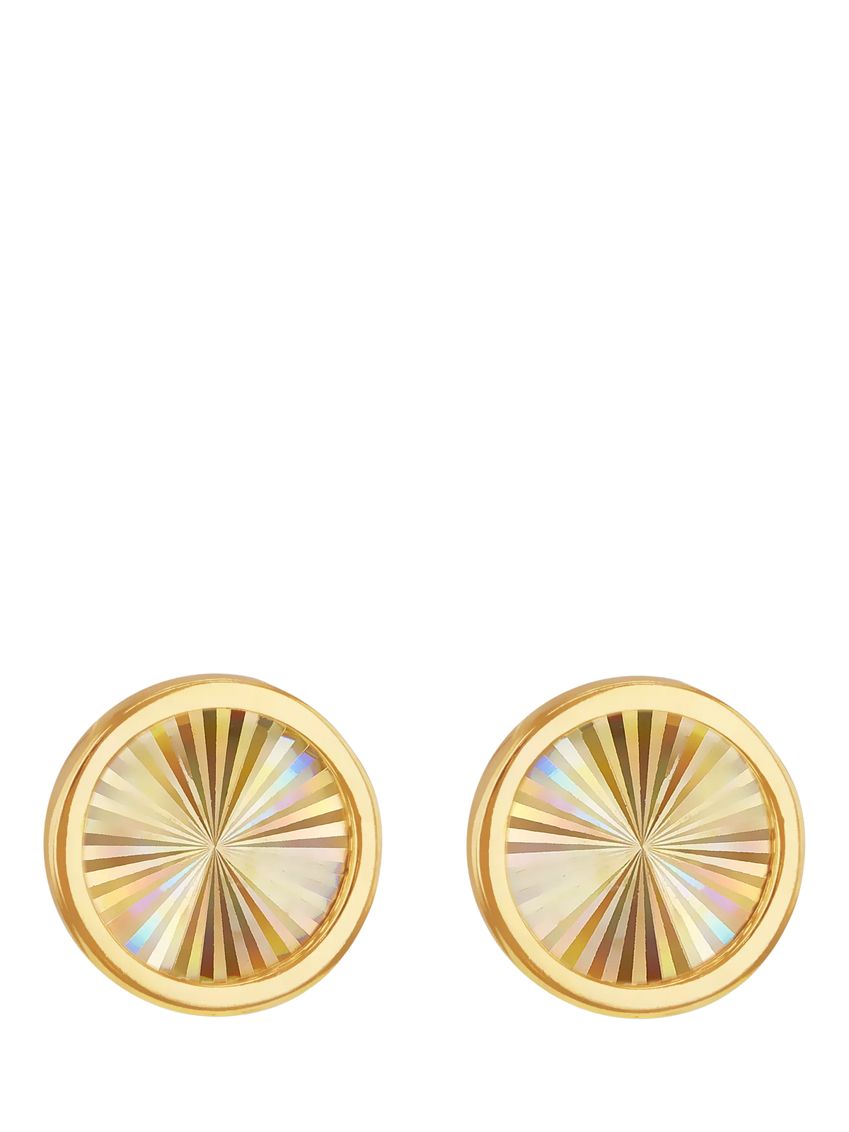 IBB 9ct yellow gold rainbow circle stud earrings, imported from the UK