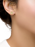 IBB 9ct yellow gold rainbow circle stud earrings, imported from the UK