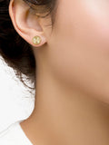 IBB 9ct yellow gold rainbow circle stud earrings, imported from the UK