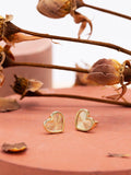 IBB 9ct yellow gold rainbow heart stud earrings, UK version