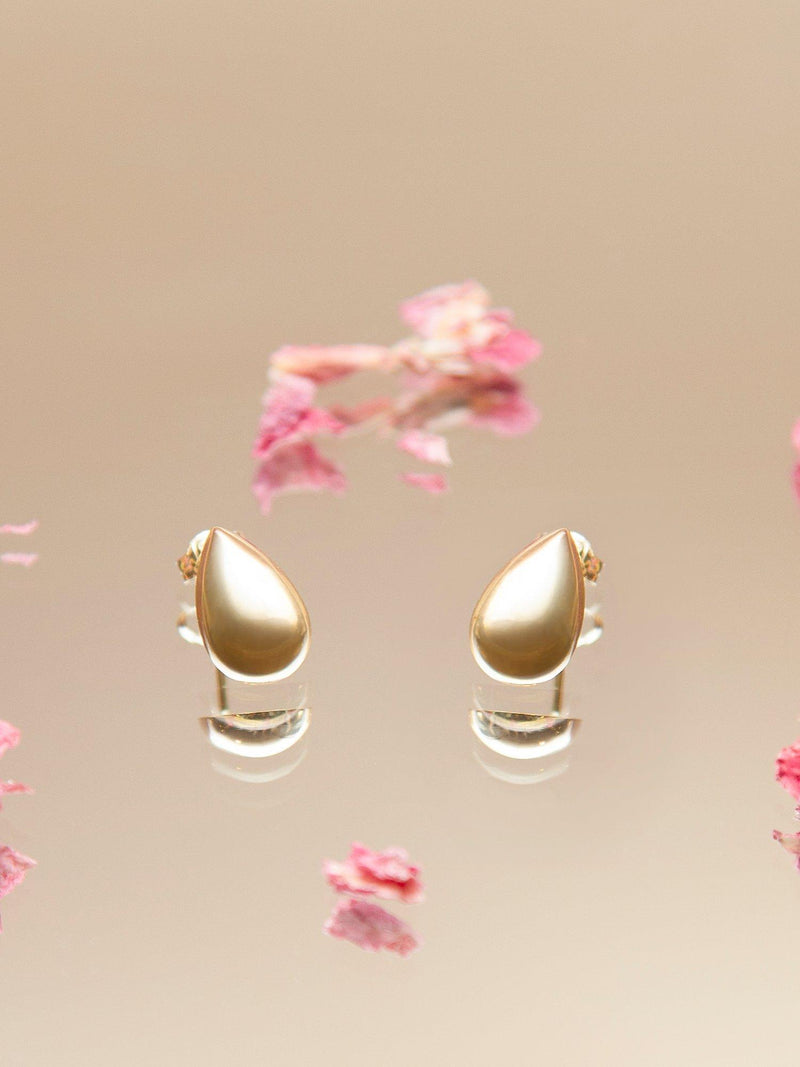 IBB 9ct yellow gold small teardrop stud earrings (British brand)