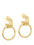 IBB 9ct yellow gold circle drop stud earrings, imported from the UK