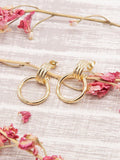 IBB 9ct yellow gold circle drop stud earrings, imported from the UK