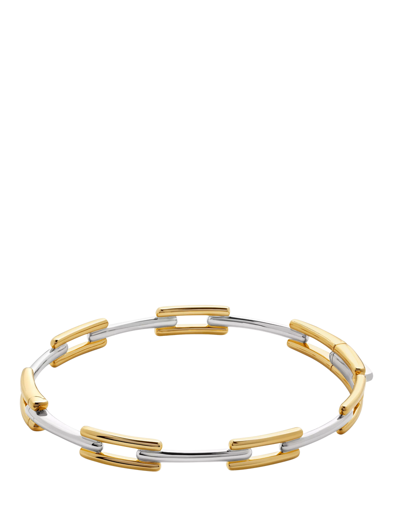 Monica Vinader Signature Link bangle gold and silver, UK version