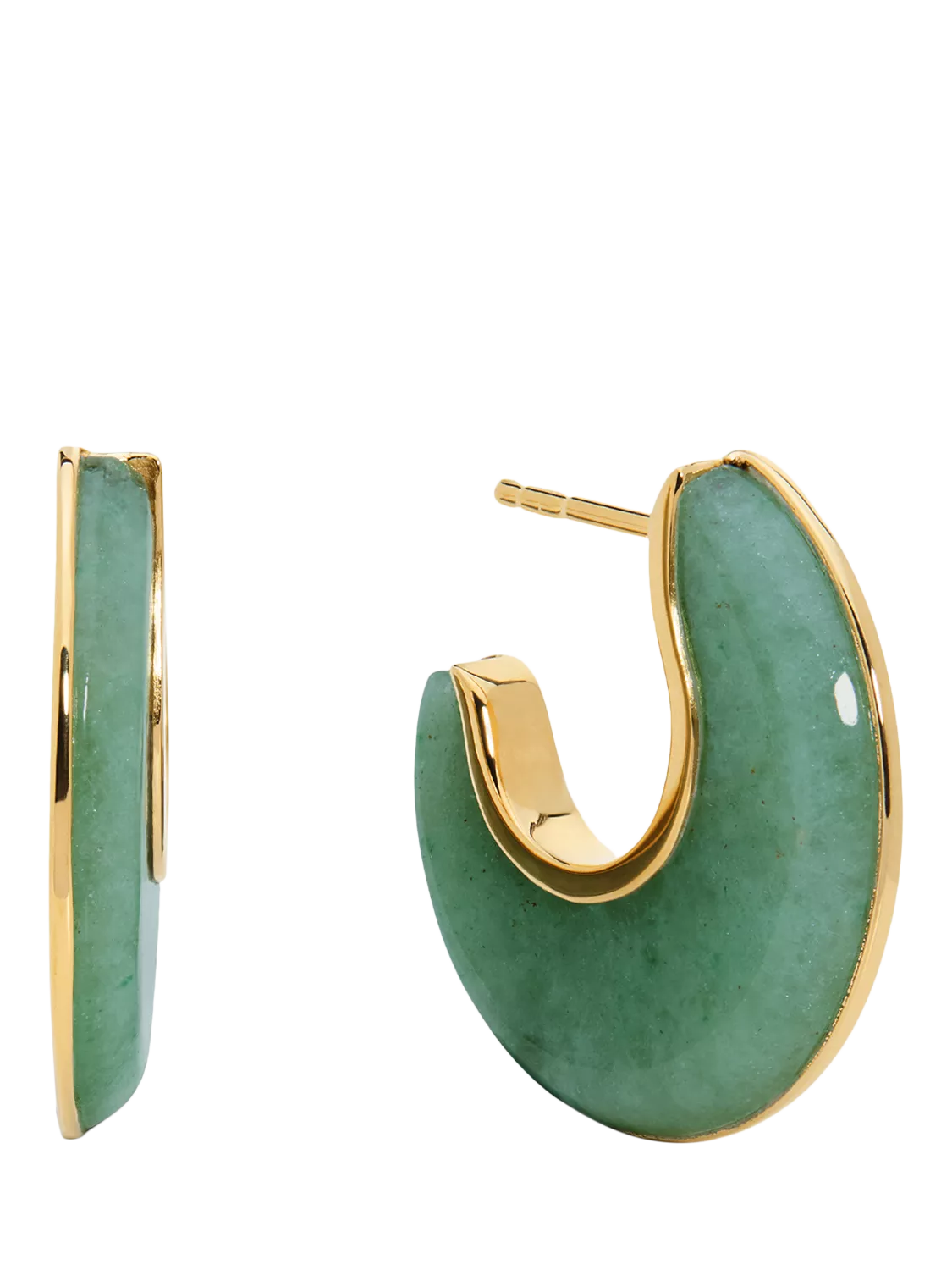 Monica Vinader reversible aventurine hoop earrings, imported from the UK