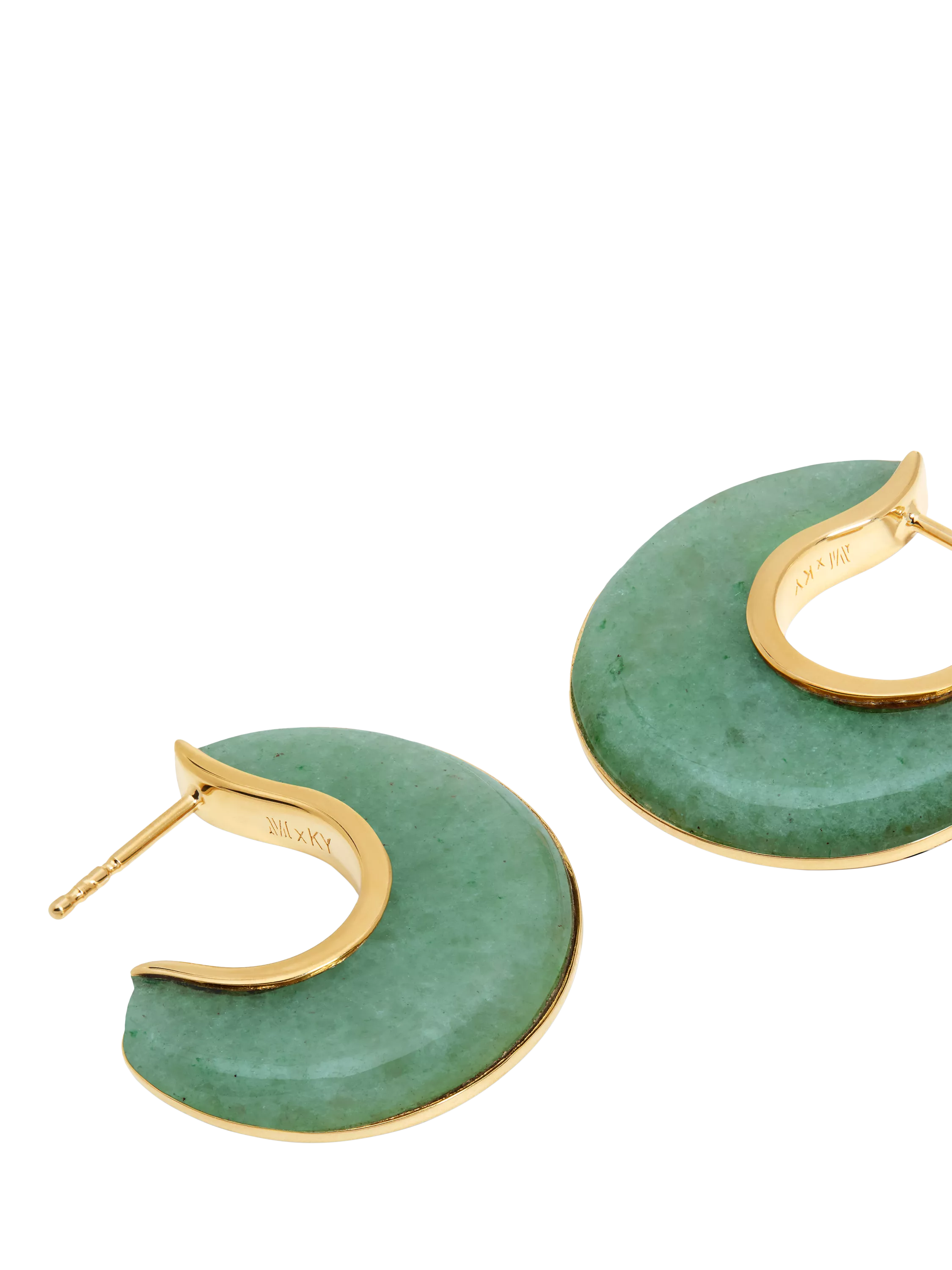 Monica Vinader reversible aventurine hoop earrings, imported from the UK