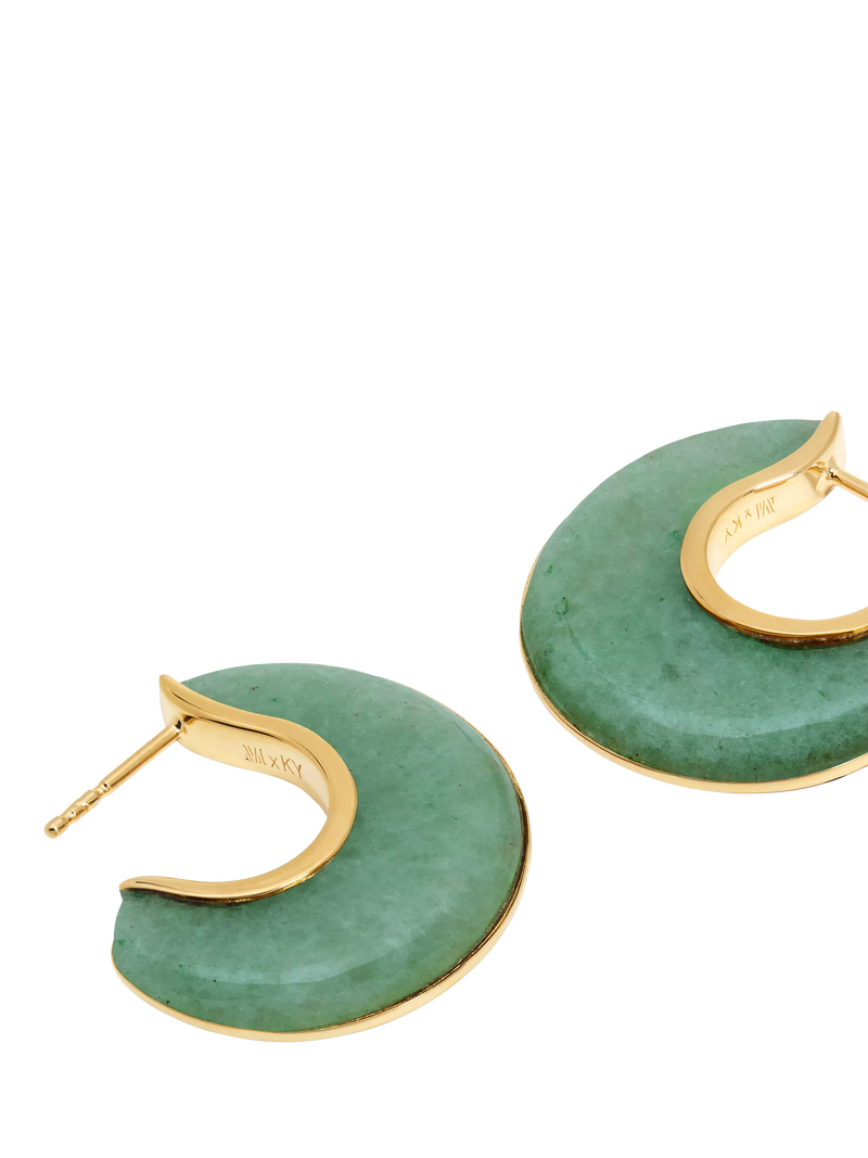 Monica Vinader reversible aventurine hoop earrings, imported from the UK