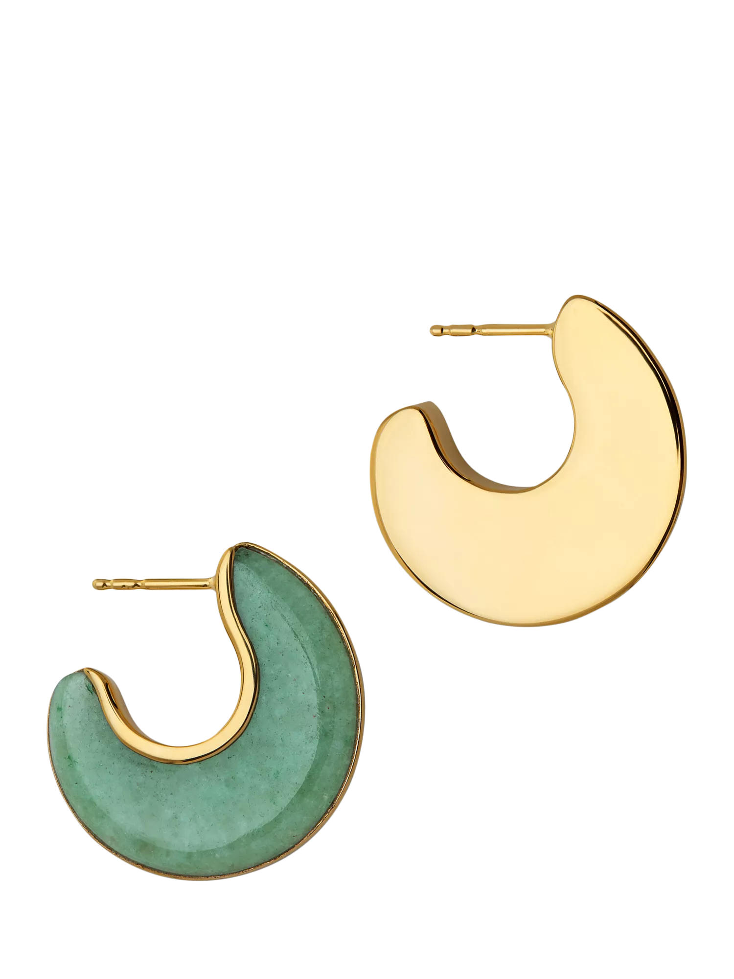 Monica Vinader reversible aventurine hoop earrings, imported from the UK