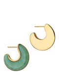 Monica Vinader reversible aventurine hoop earrings, imported from the UK