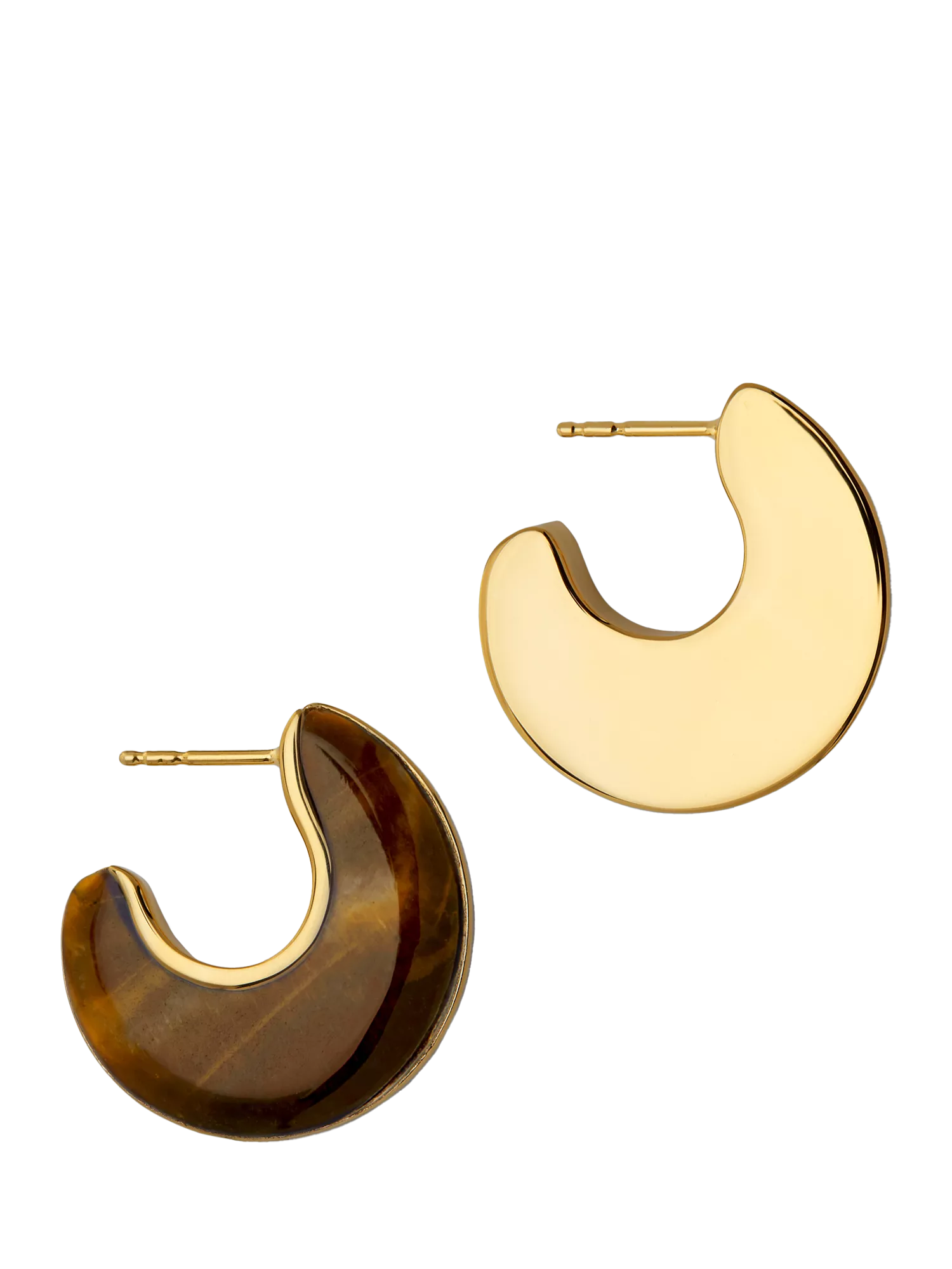 Monica Vinader reversible Tiger's Eye hoop earrings 2.5cm (British brand)