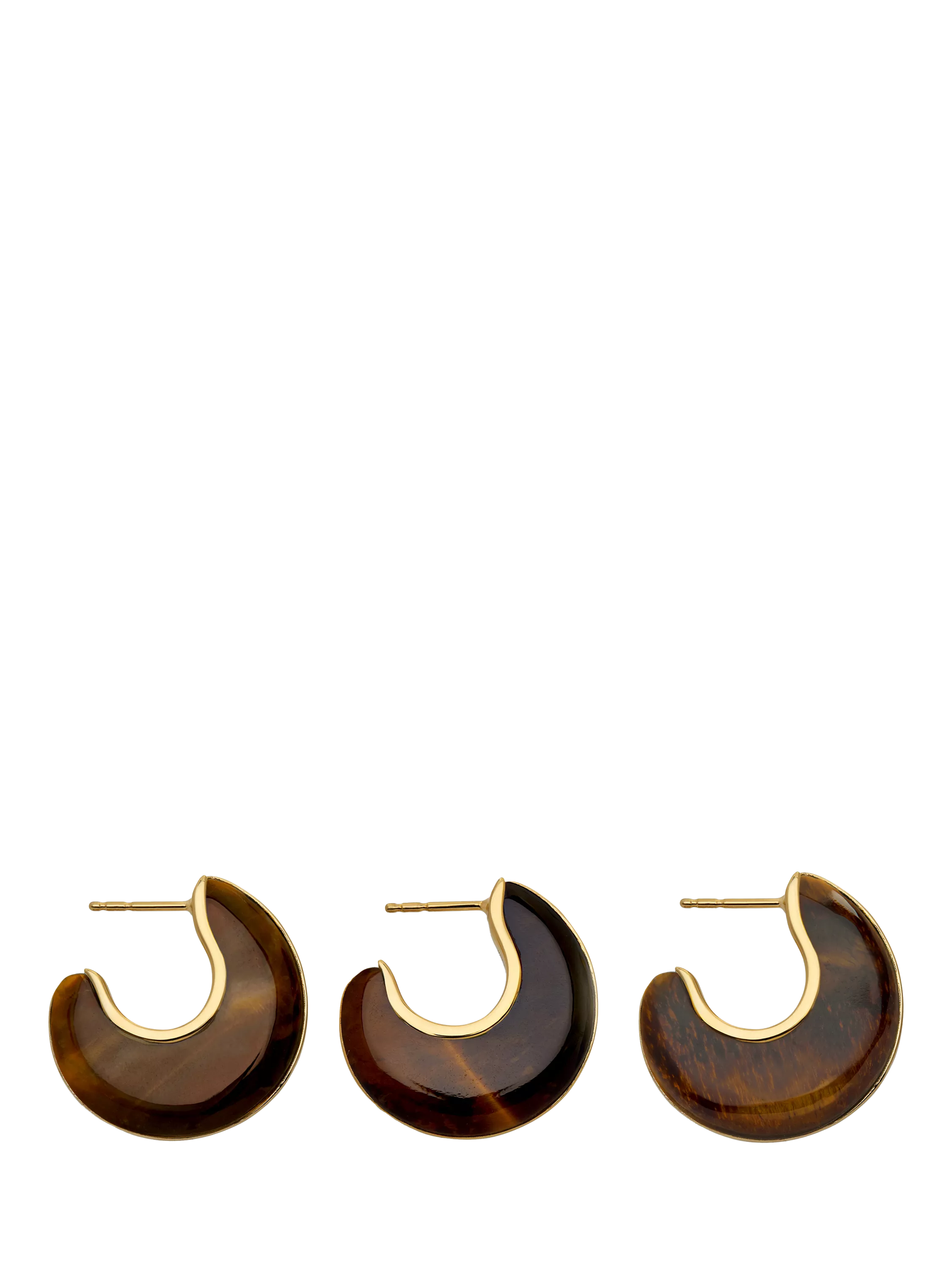 Monica Vinader reversible Tiger's Eye hoop earrings 2.5cm (British brand)