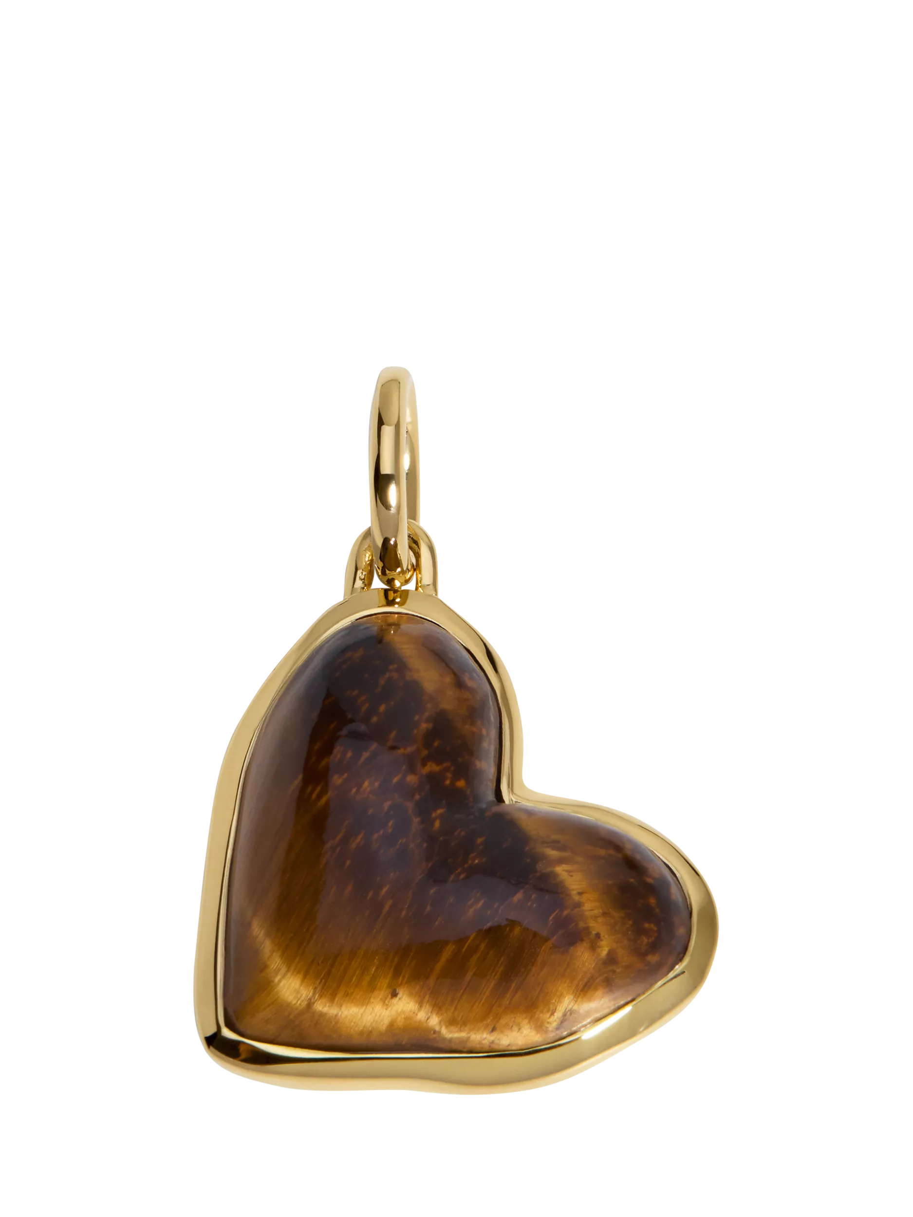 Monica Vinader heart tigers eye pendant gold vermeil (British brand)