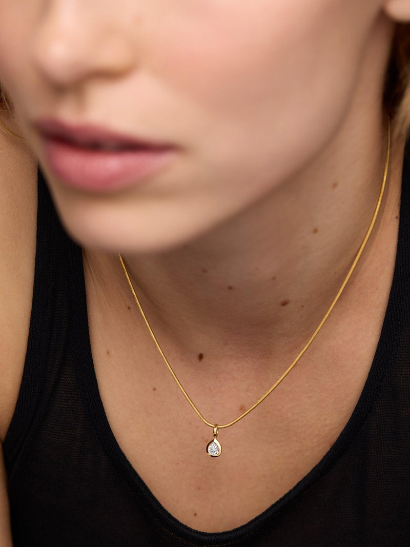 Monica Vinader pear diamond pendant gold vermeil - British product