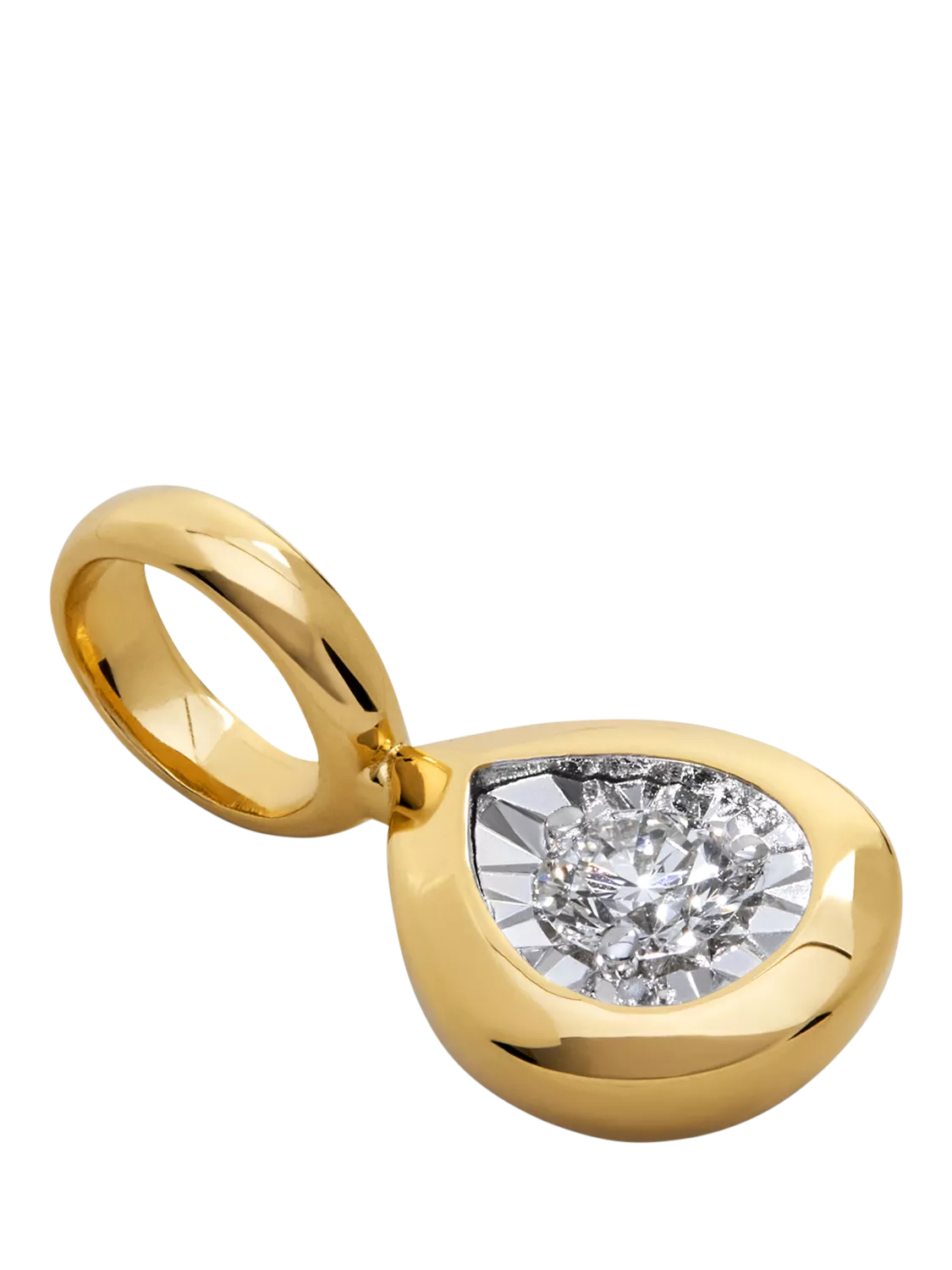 Monica Vinader pear diamond pendant gold vermeil - British product