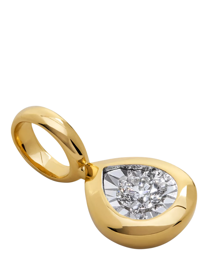 Monica Vinader pear diamond pendant gold vermeil - British product