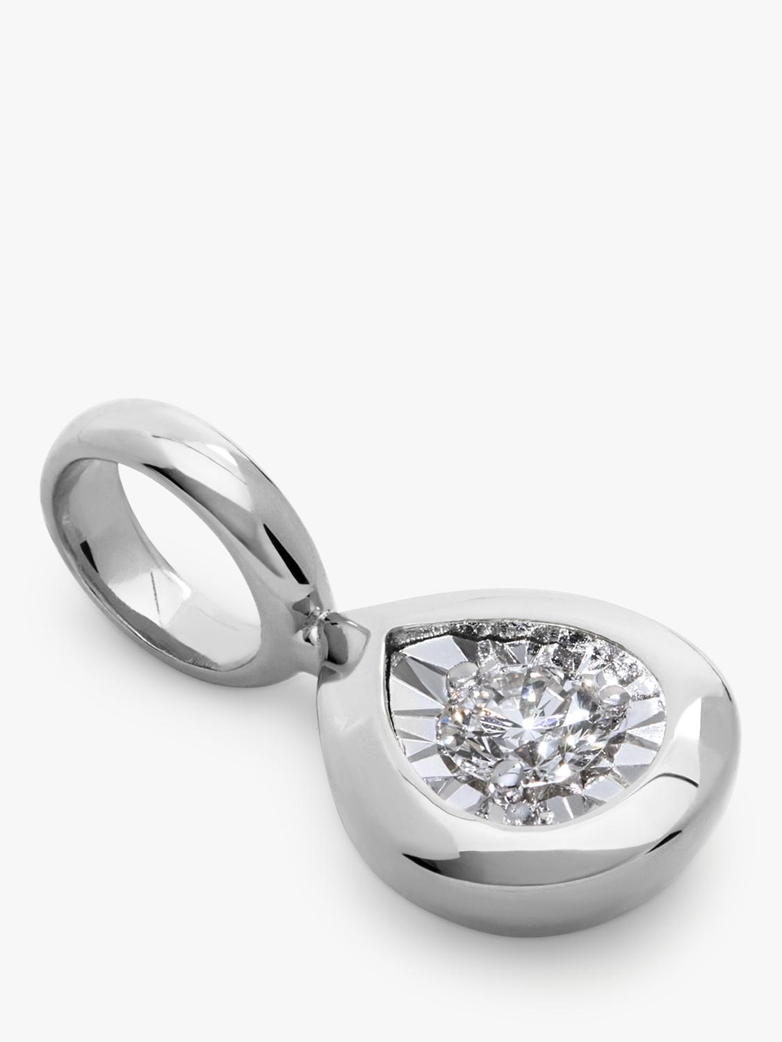 Monica Vinader pear diamond pendant 0.06ct, imported from the UK
