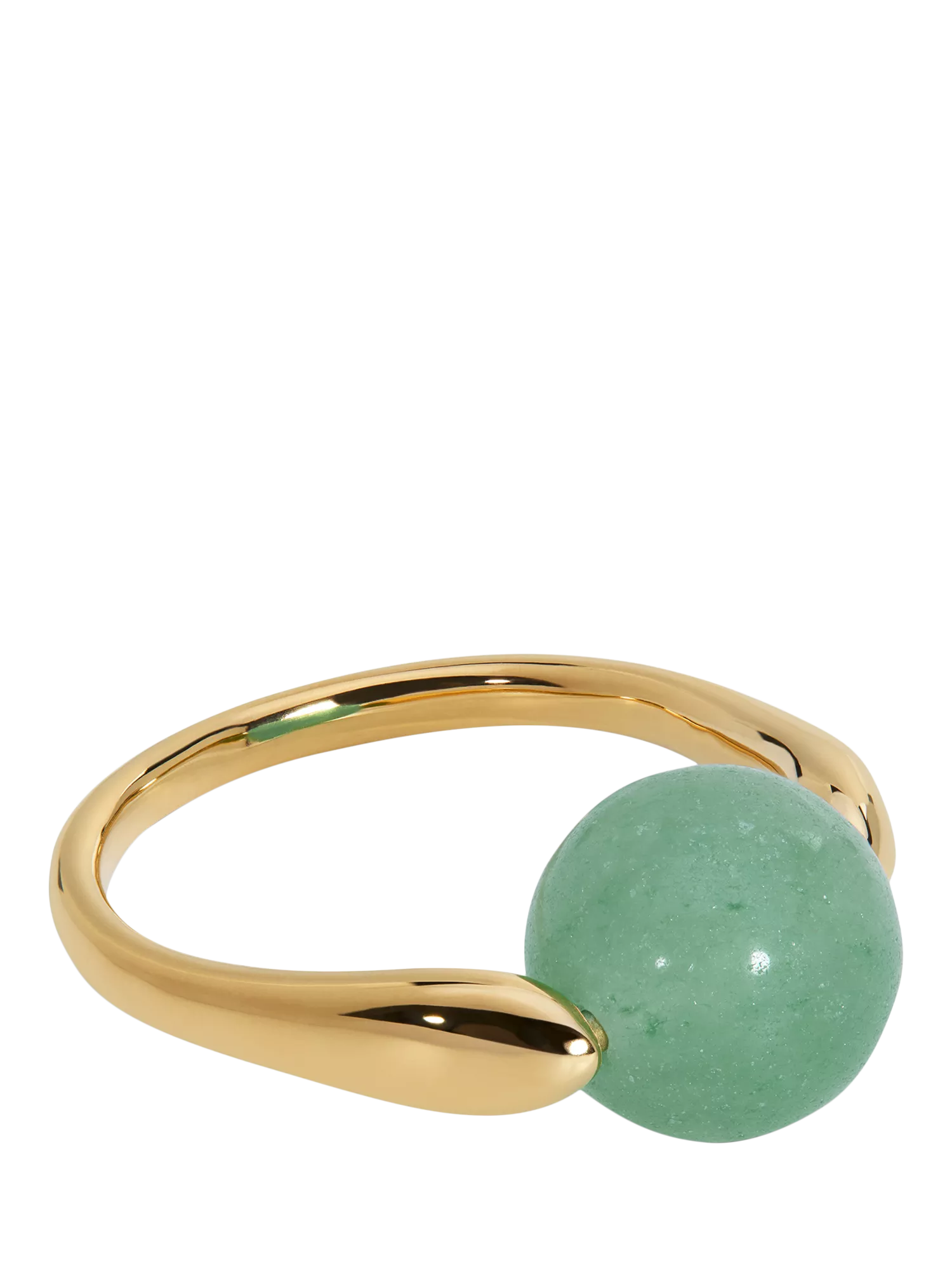 Monica Vinader green aventurine ring 10mm bead, imported from the UK