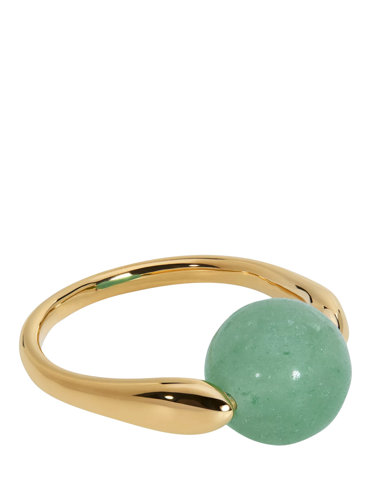 Monica Vinader green aventurine ring 10mm bead, imported from the UK