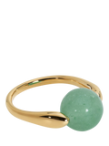 Monica Vinader green aventurine ring 10mm bead, imported from the UK