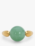Monica Vinader green aventurine ring 10mm bead, imported from the UK