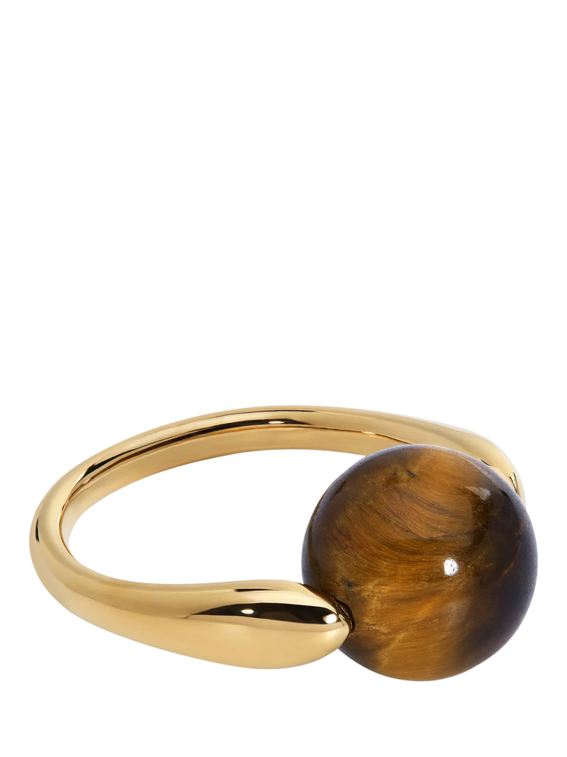 Monica Vinader tiger's eye spinning ring 10mm, imported from the UK