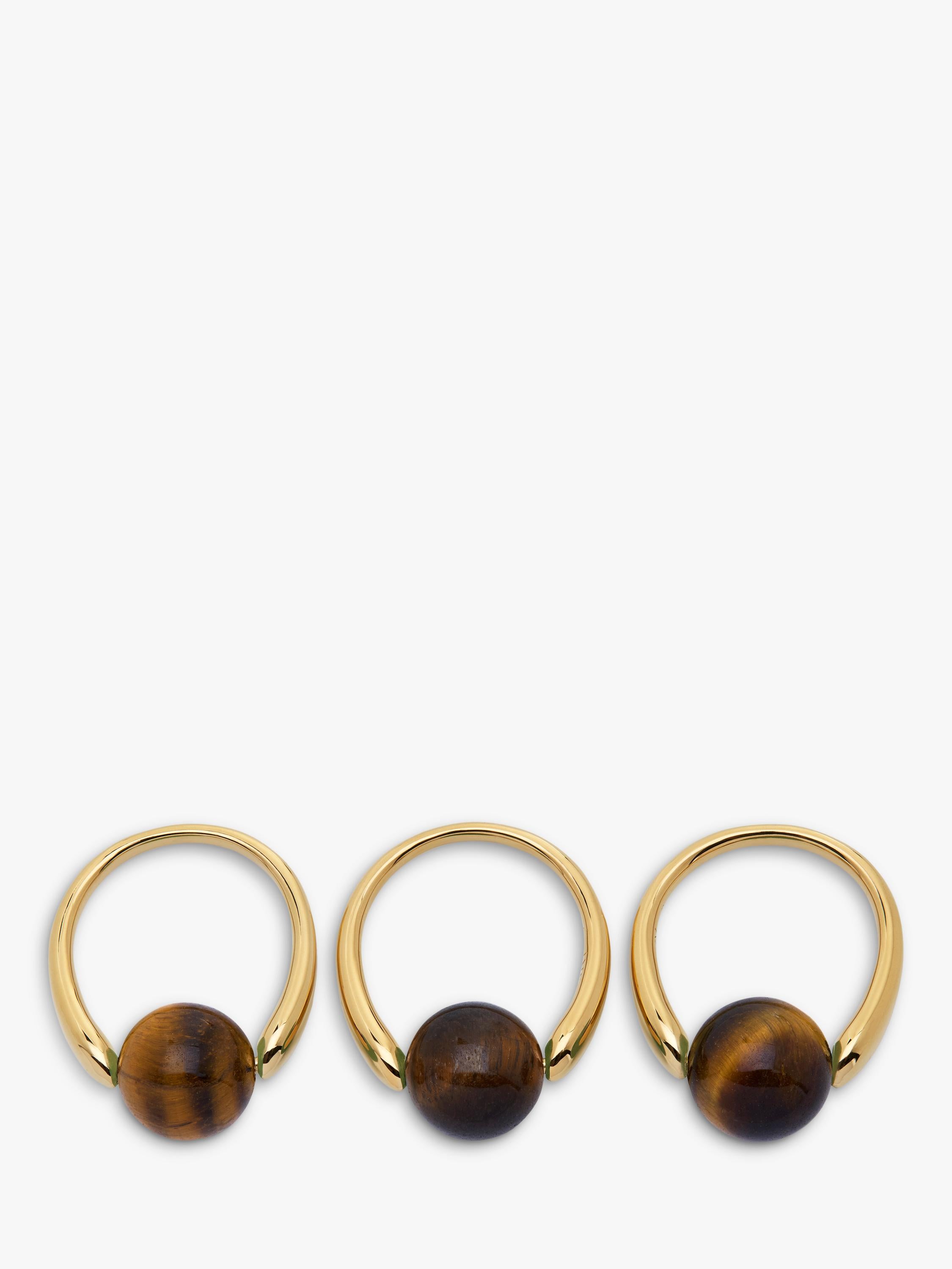 Monica Vinader tiger's eye spinning ring 10mm, imported from the UK