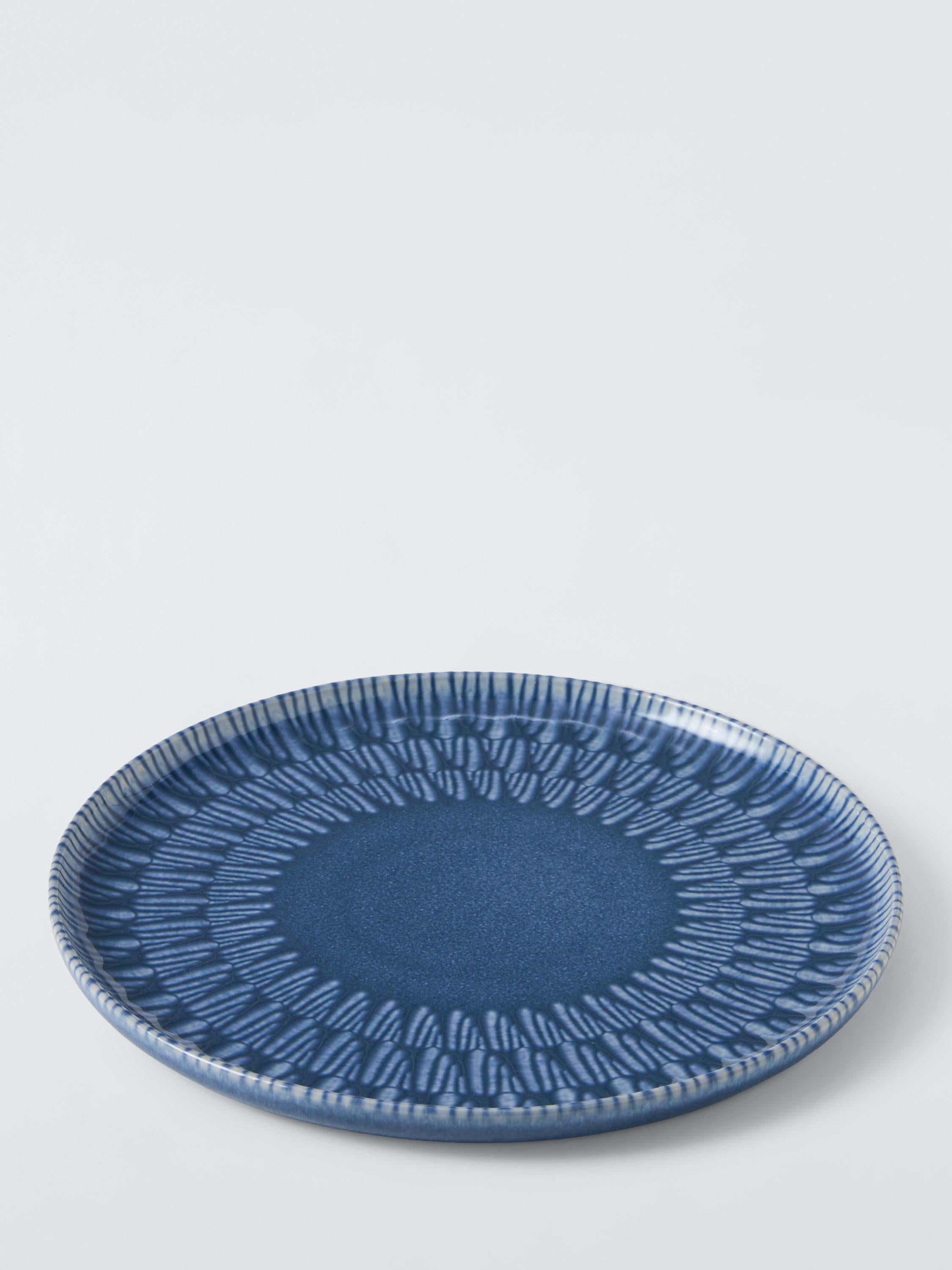 John Lewis stoneware side plate 21.5cm blue (British brand)