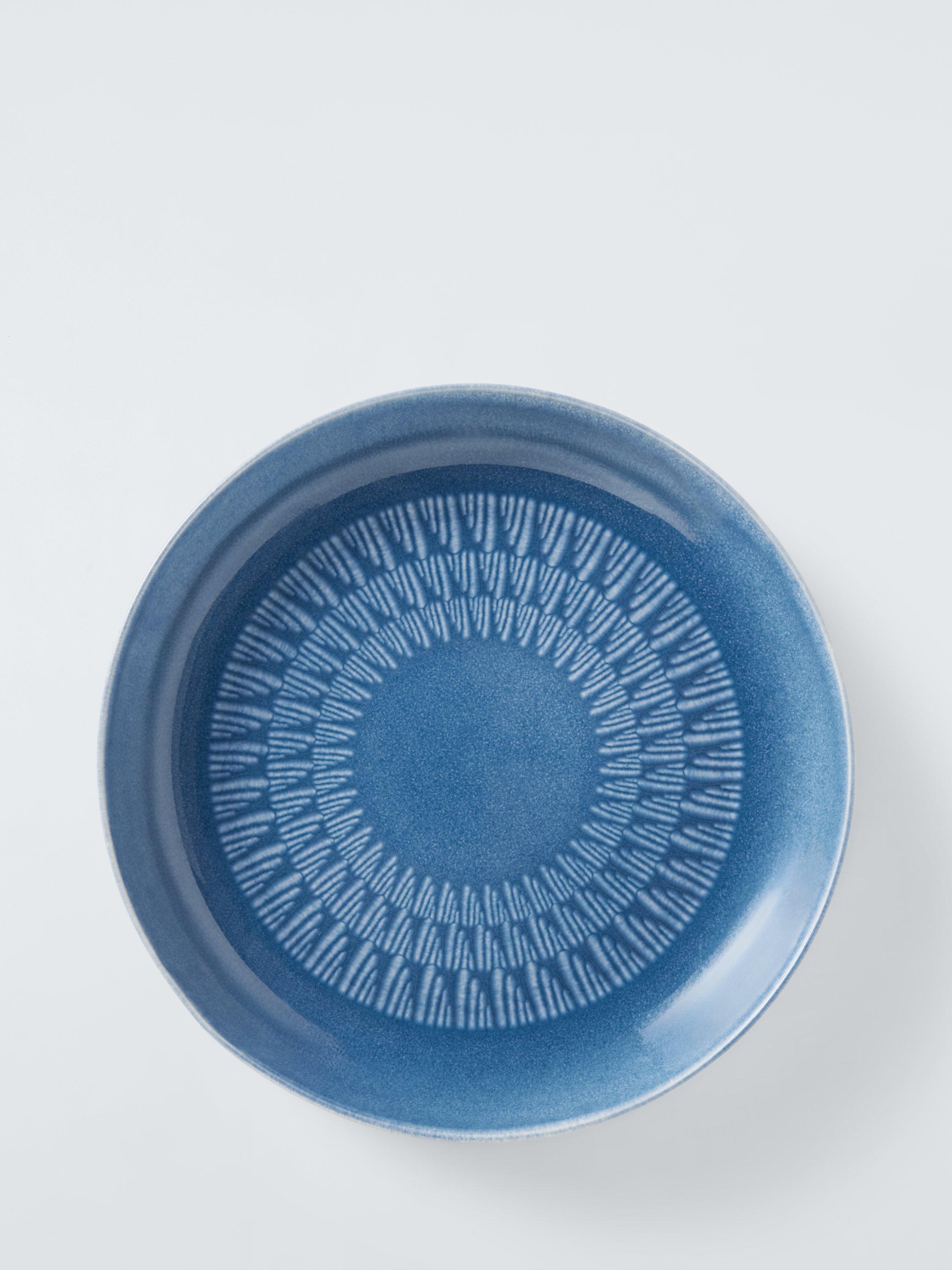John Lewis modern rustic stoneware pasta bowl 24cm blue, UK version
