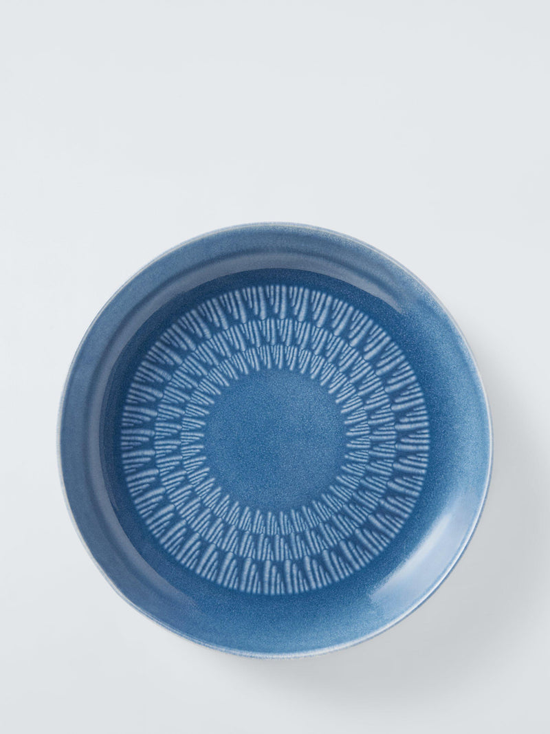John Lewis modern rustic stoneware pasta bowl 24cm blue, UK version