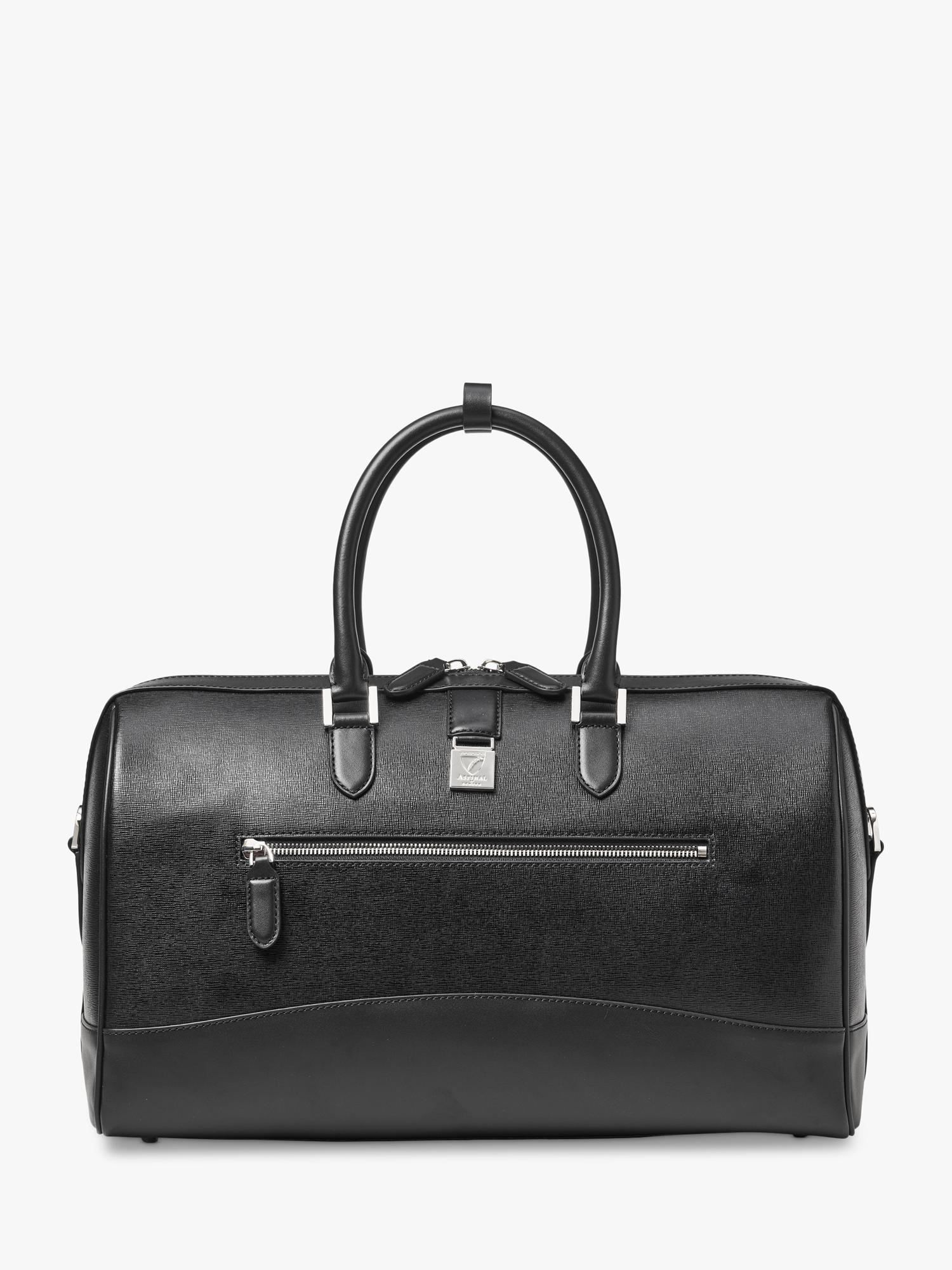 Aspinal of London Connaught leather flight bag black (British brand)