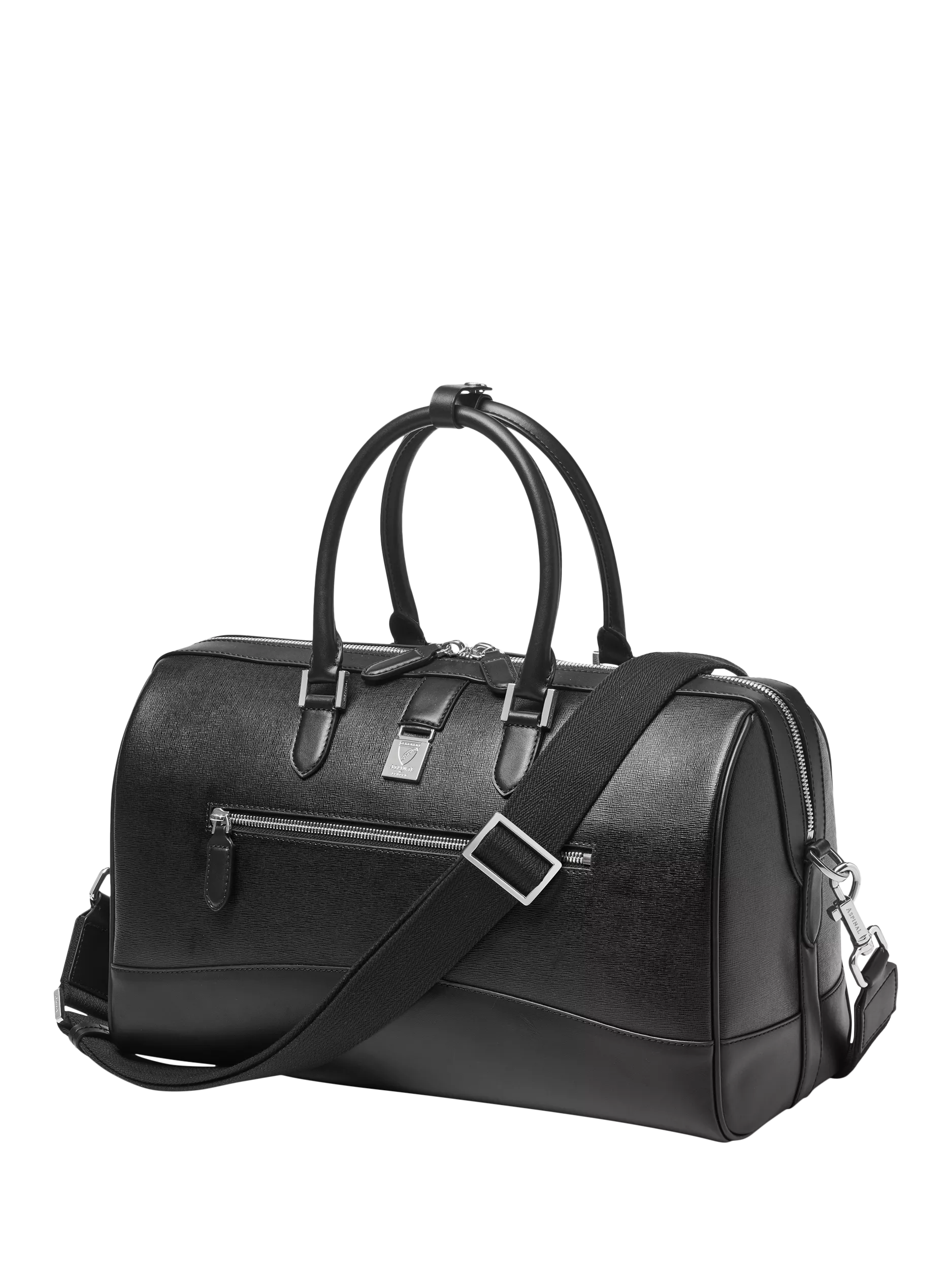 Aspinal of London Connaught leather flight bag black (British brand)