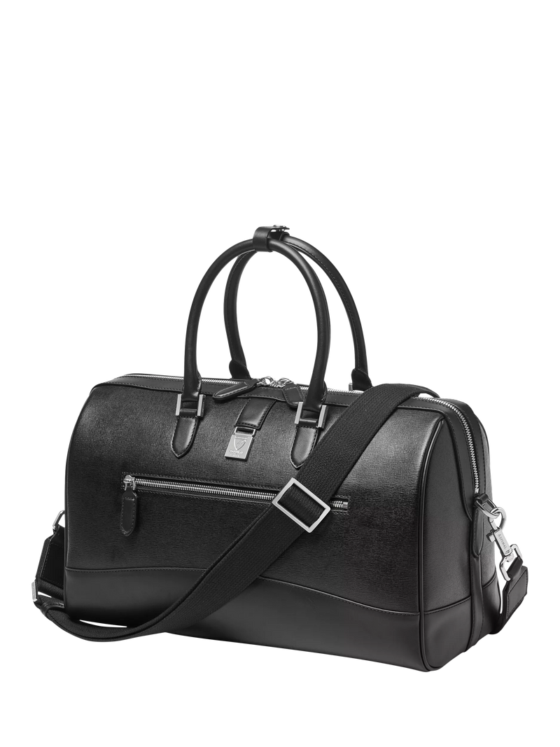 Aspinal of London Connaught leather flight bag black (British brand)