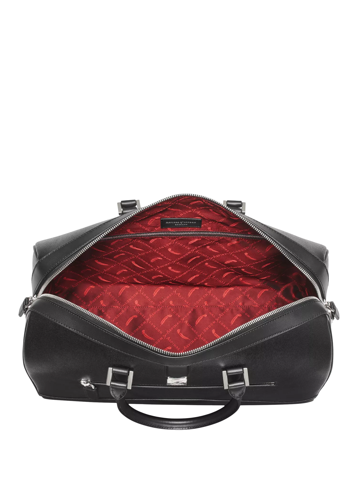 Aspinal of London Connaught leather flight bag black (British brand)