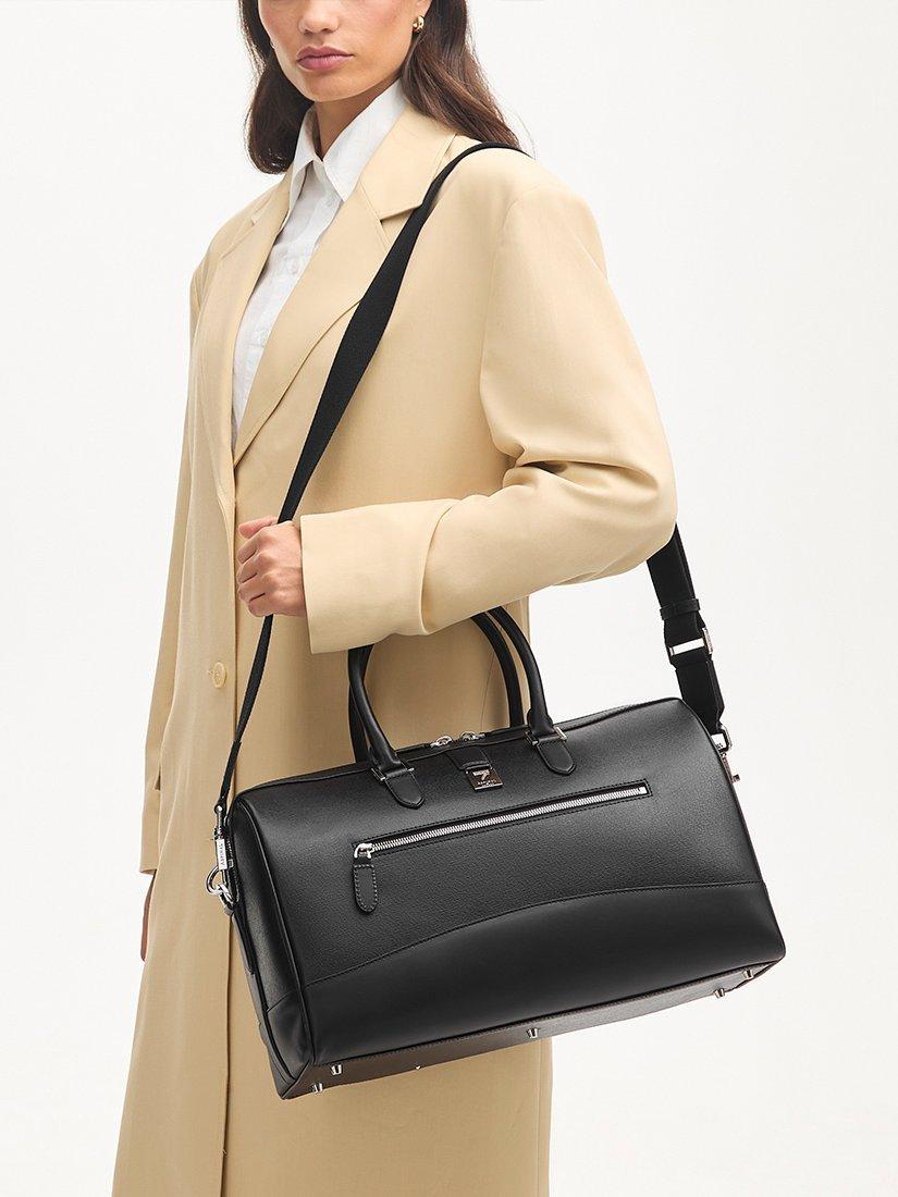Aspinal of London Connaught leather flight bag black (British brand)