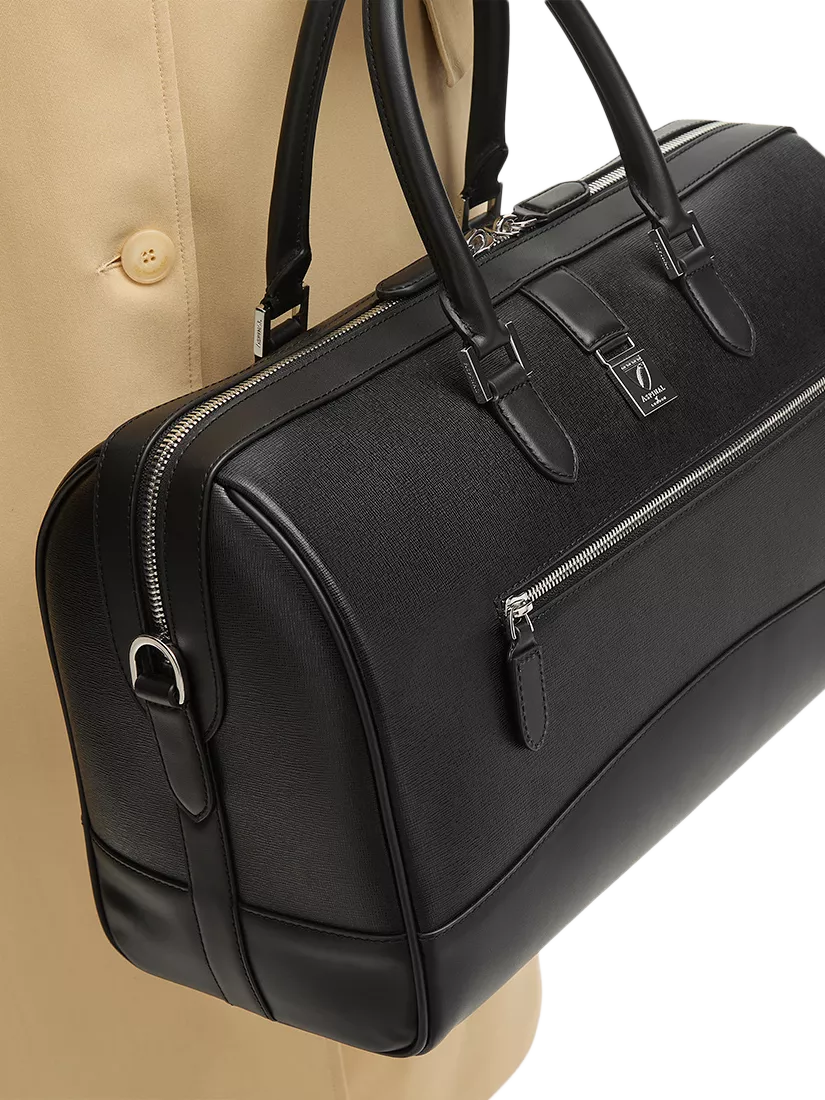Aspinal of London Connaught leather flight bag black (British brand)