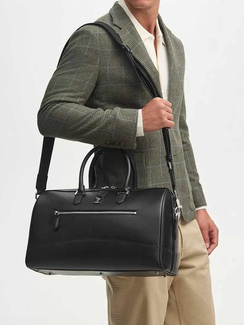 Aspinal of London Connaught leather flight bag black (British brand)