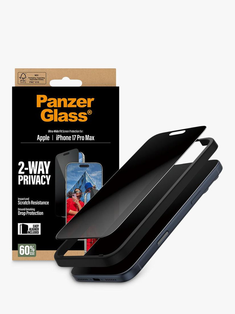 PanzerGlass ultra-wide privacy screen protector for iPhone 17 Pro Max (British brand)