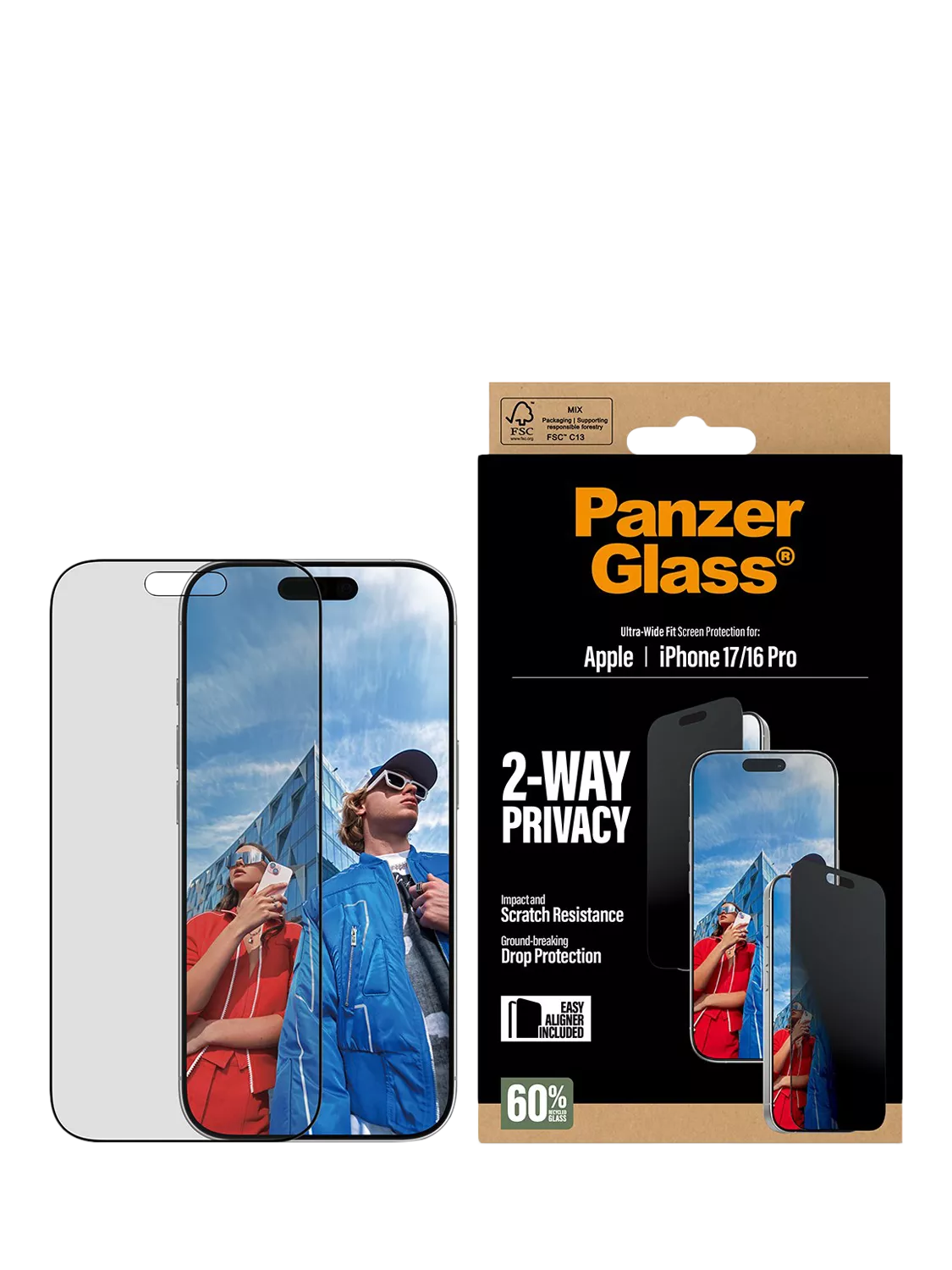 PanzerGlass Ultra-Wide privacy screen protector iPhone 17 Pro imported from the UK