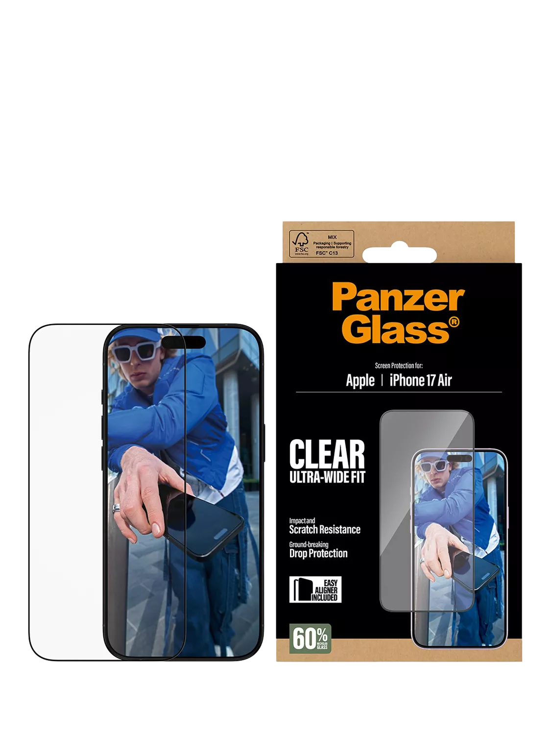 PanzerGlass ultra-wide screen protector iPhone 17 Air, imported from the UK
